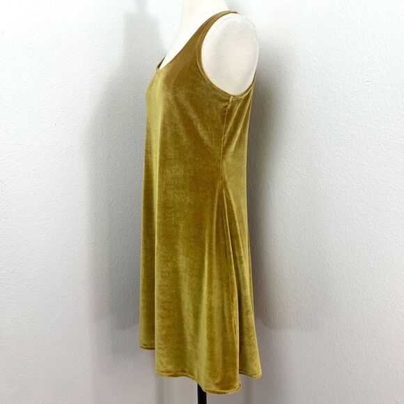 Opal Blue Gold Velvet Dress Small Sleeveless Knit Club Casual Date Boho Chic - Picture 4 of 8